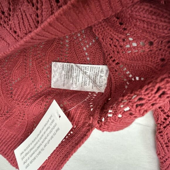 NWT Pink VNeck Sweater Granny Cottage Cozy Core Peace Love World Women’s Sz L - Picture 6 of 12